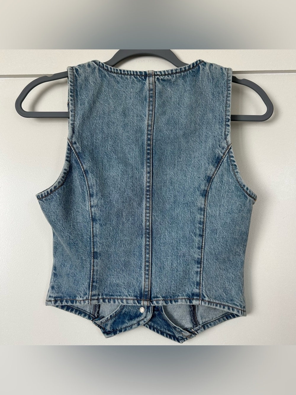 Aritzia Denim Forum The ‘90s Mia Denim Vest Blue Size Extra Small - Picture 5 of 7